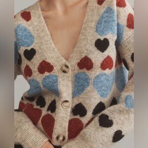 Free the Roses Multi
Heart Cardigan
Sweater sz sm LIKE NEW